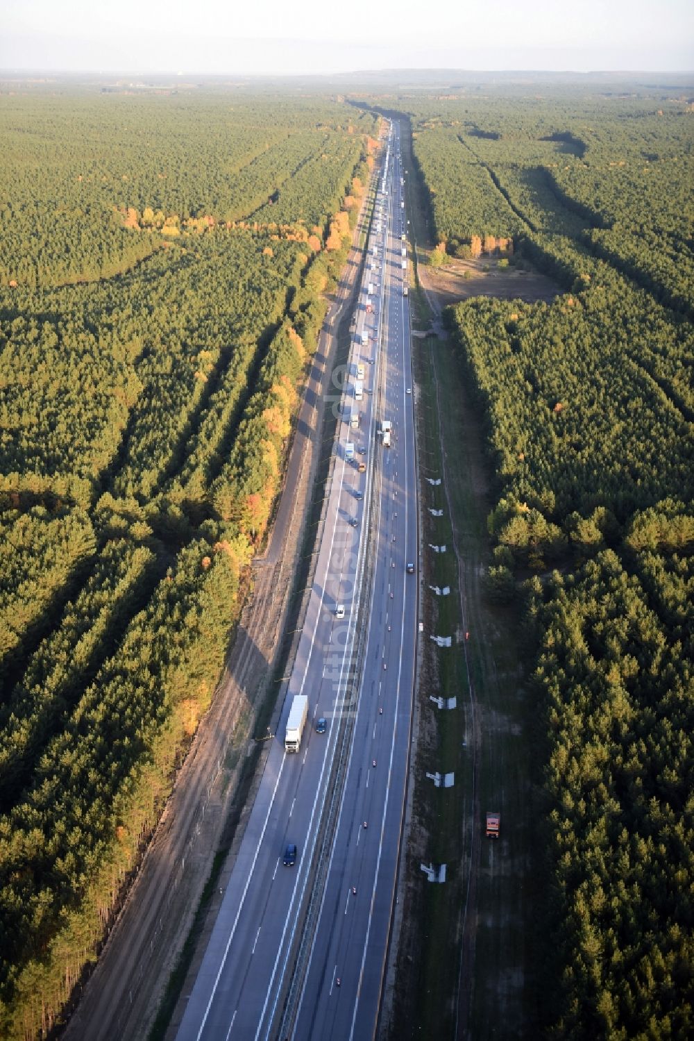 Luftaufnahme Spreenhagen - Baustelle BAB A12 E30 in Heidesee im Bundesland Brandenburg