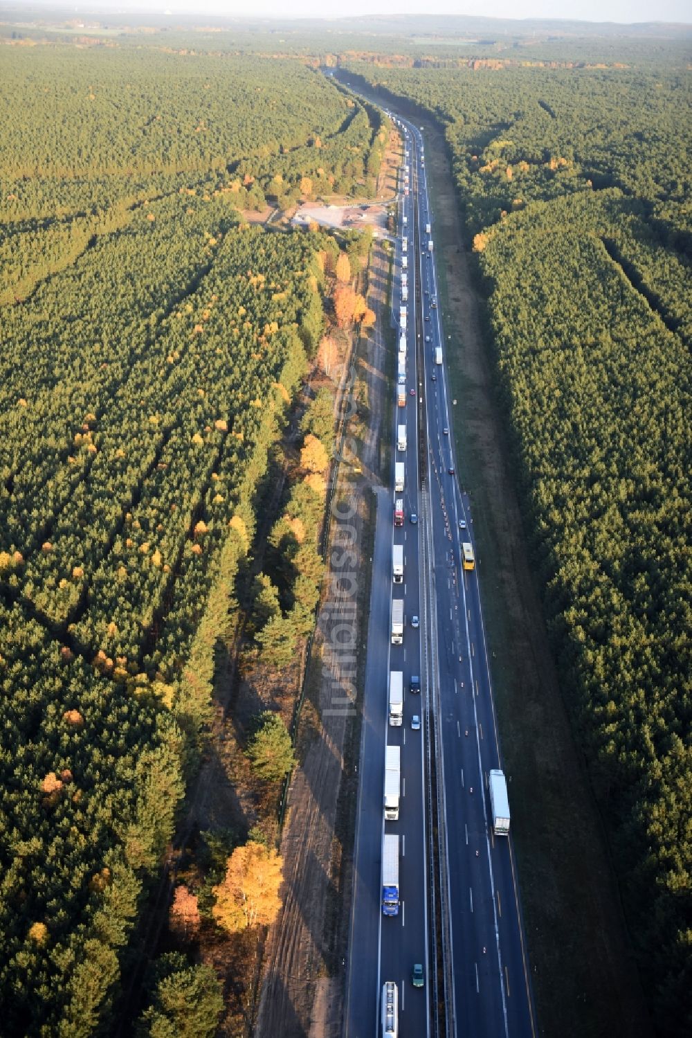 Luftbild Spreenhagen - Baustelle BAB A12 E30 in Heidesee im Bundesland Brandenburg