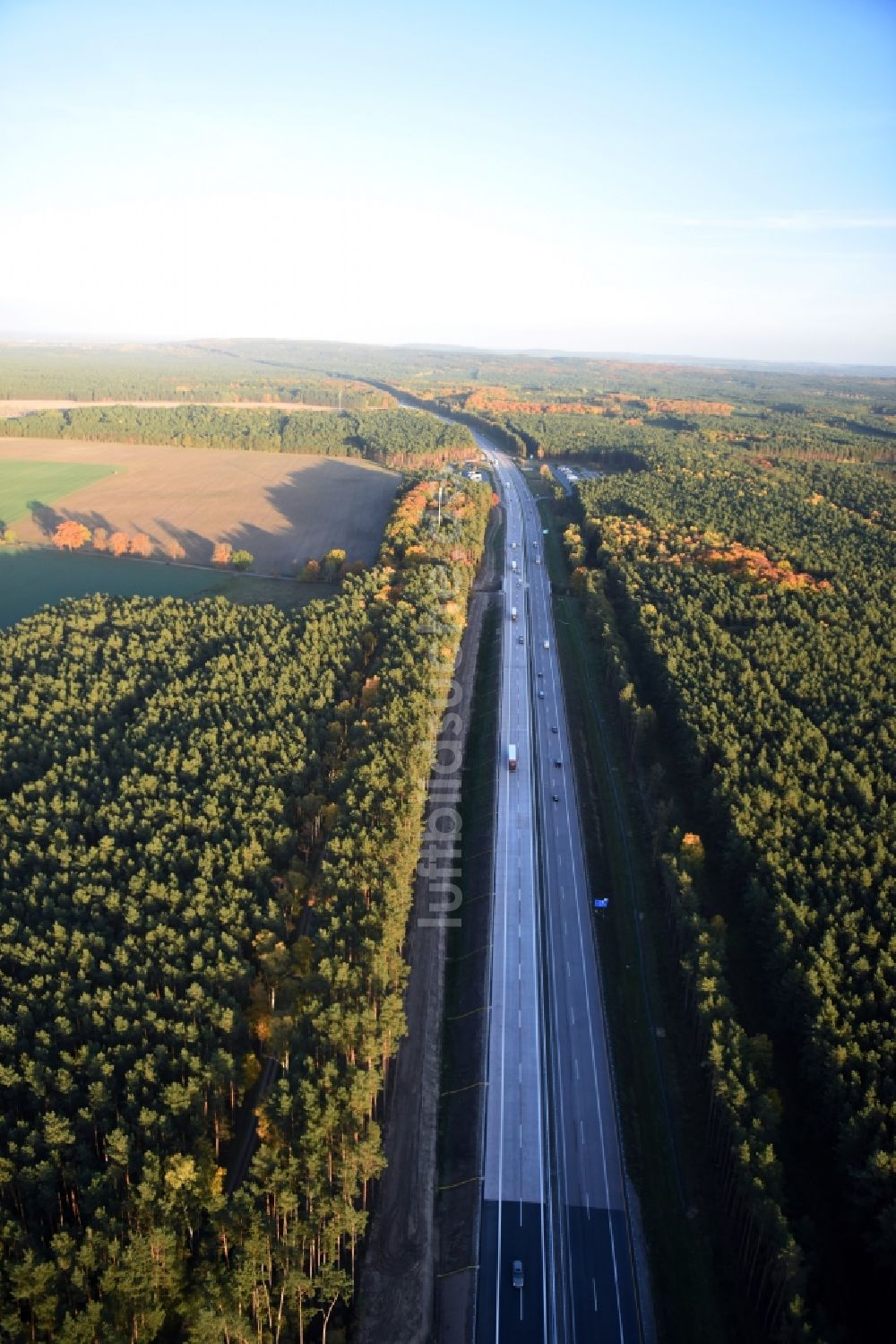 Spreenhagen aus der Vogelperspektive: Baustelle BAB A12 E30 in Heidesee im Bundesland Brandenburg