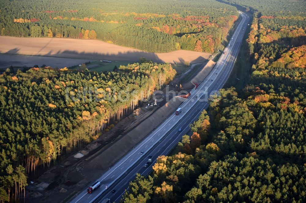 Luftbild Spreenhagen - Baustelle BAB A12 E30 in Heidesee im Bundesland Brandenburg