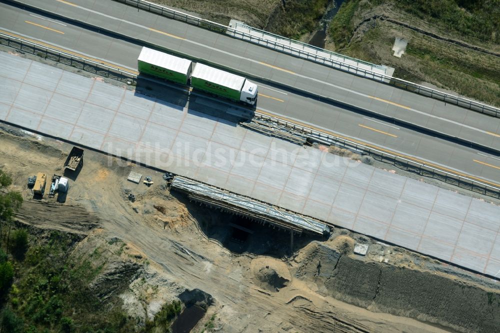 Luftbild Spreenhagen - Baustelle BAB A12 E30 in Spreenhagen im Bundesland Brandenburg