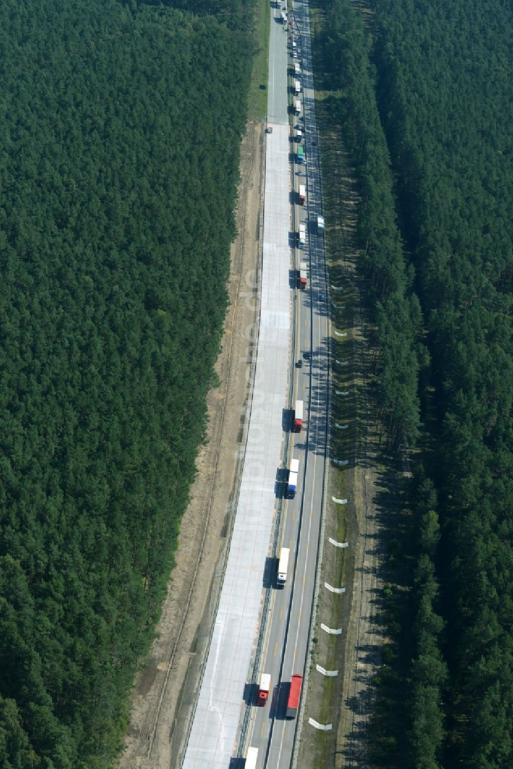 Spreenhagen von oben - Baustelle BAB A12 E30 in Spreenhagen im Bundesland Brandenburg