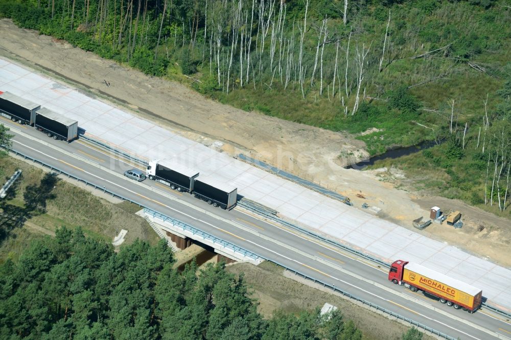 Luftbild Spreenhagen - Baustelle BAB A12 E30 in Spreenhagen im Bundesland Brandenburg