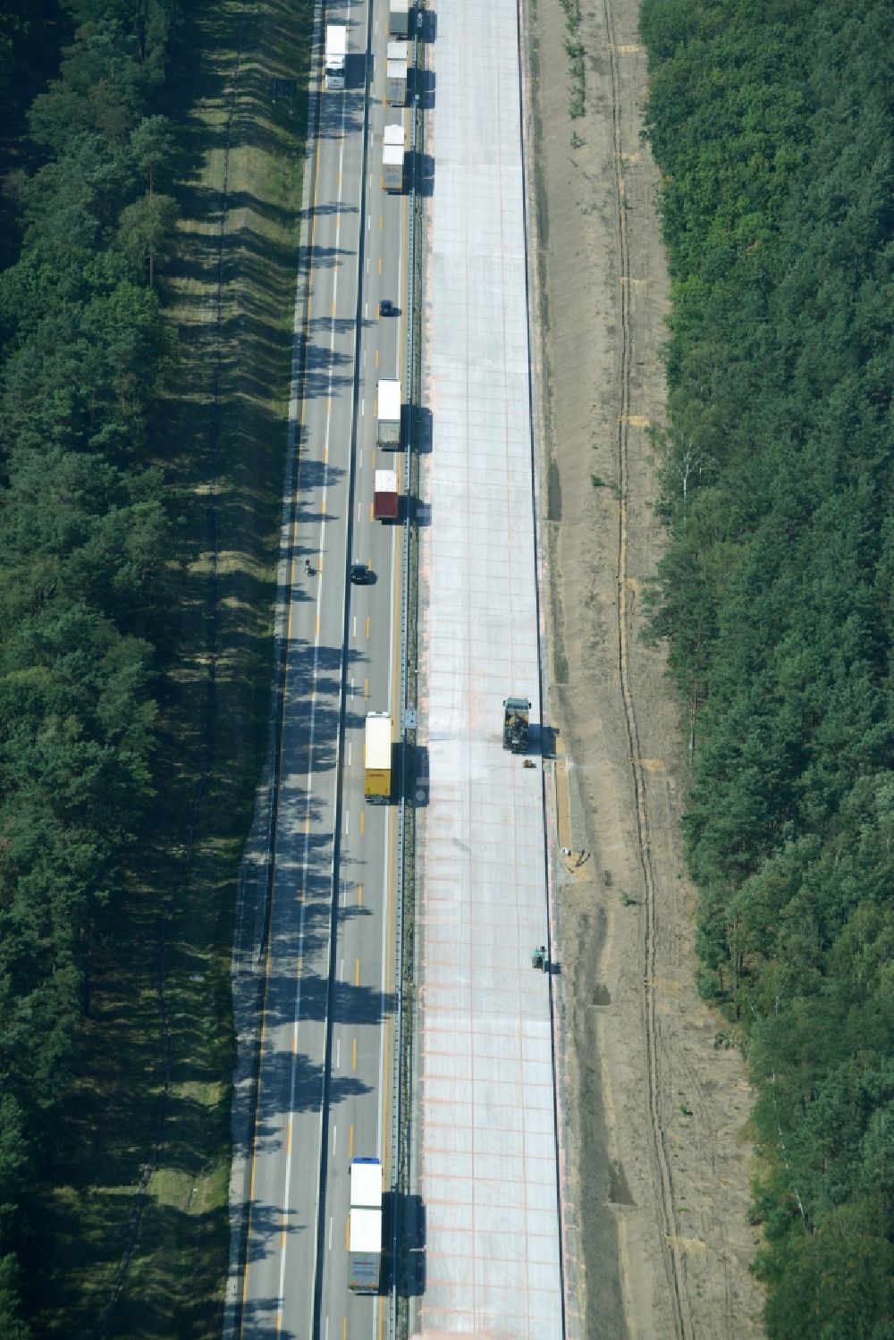 Luftaufnahme Spreenhagen - Baustelle BAB A12 E30 in Spreenhagen im Bundesland Brandenburg