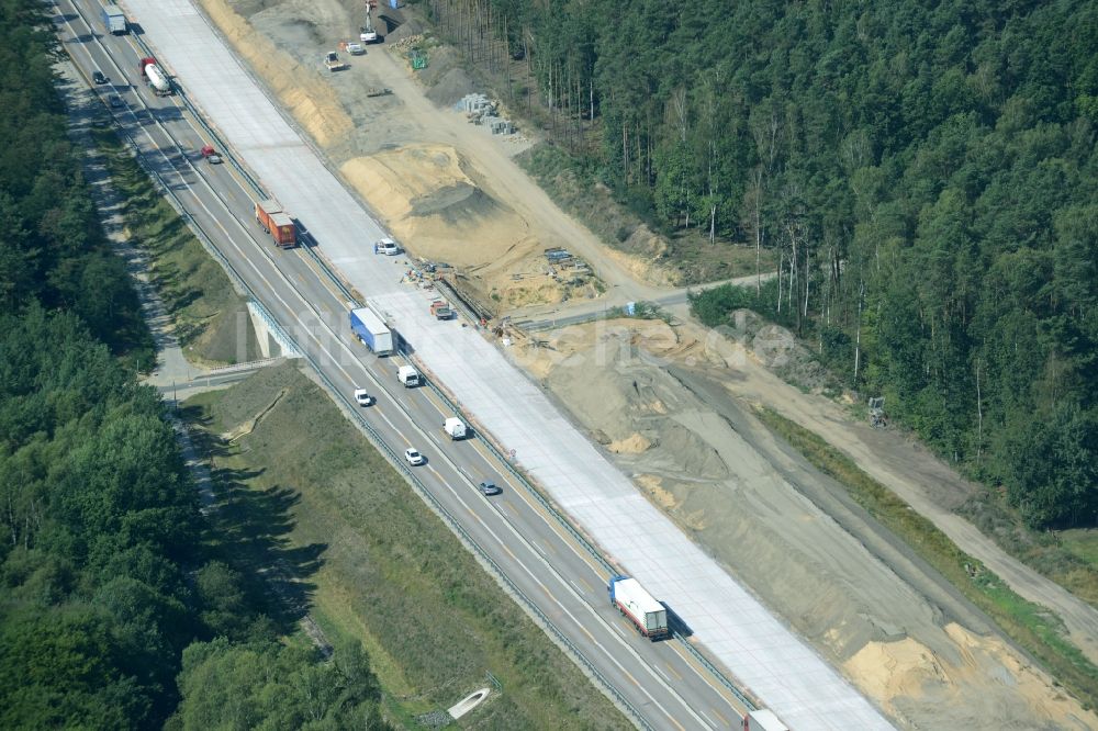 Luftbild Spreenhagen - Baustelle BAB A12 E30 in Spreenhagen im Bundesland Brandenburg