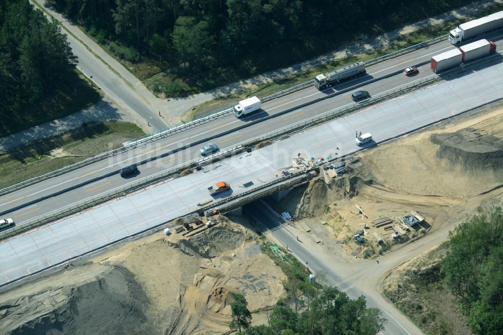 Luftbild Spreenhagen - Baustelle BAB A12 E30 in Spreenhagen im Bundesland Brandenburg