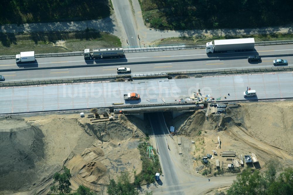 Luftaufnahme Spreenhagen - Baustelle BAB A12 E30 in Spreenhagen im Bundesland Brandenburg