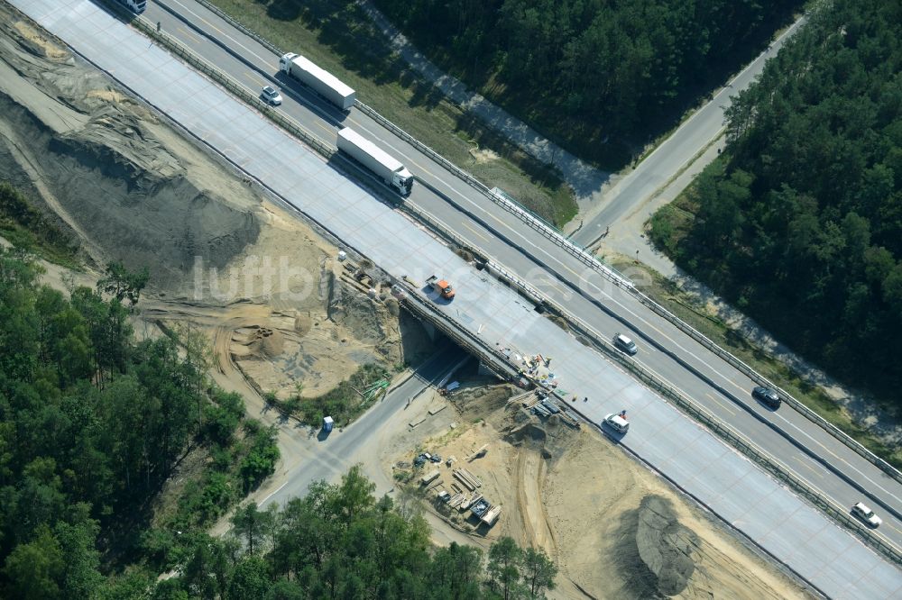 Luftaufnahme Spreenhagen - Baustelle BAB A12 E30 in Spreenhagen im Bundesland Brandenburg