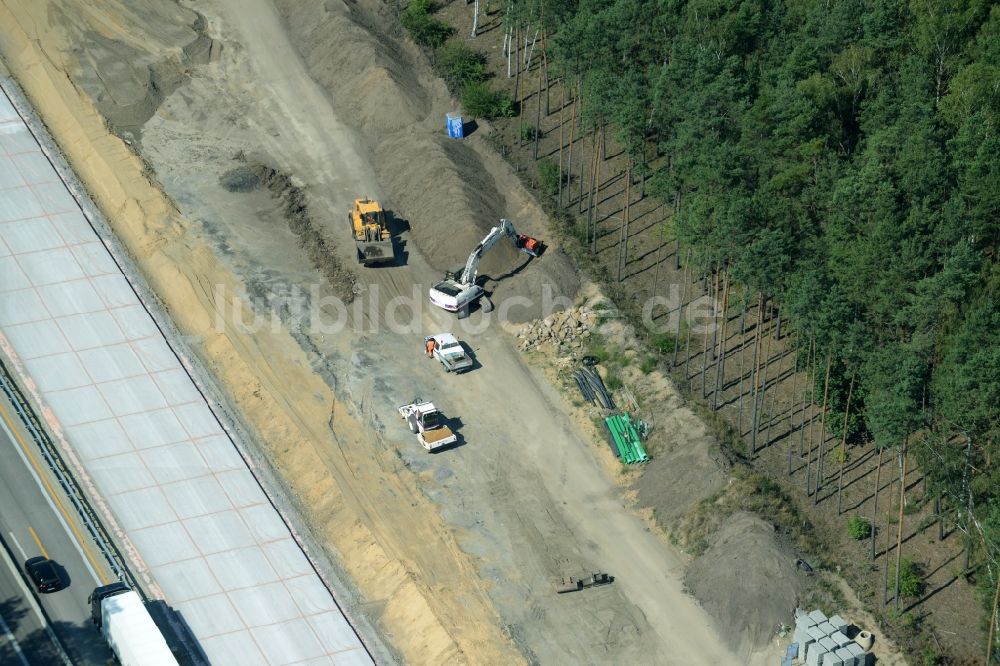 Luftbild Spreenhagen - Baustelle BAB A12 E30 in Spreenhagen im Bundesland Brandenburg