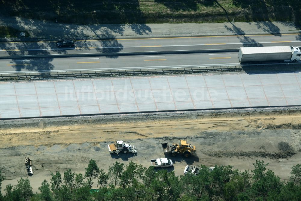 Spreenhagen von oben - Baustelle BAB A12 E30 in Spreenhagen im Bundesland Brandenburg