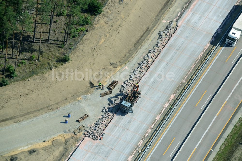 Luftaufnahme Spreenhagen - Baustelle BAB A12 E30 in Spreenhagen im Bundesland Brandenburg