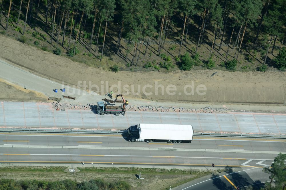 Luftbild Spreenhagen - Baustelle BAB A12 E30 in Spreenhagen im Bundesland Brandenburg