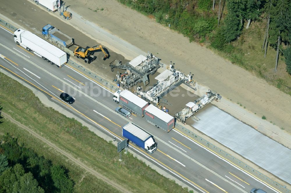 Luftbild Spreenhagen - Baustelle BAB A12 E30 in Spreenhagen im Bundesland Brandenburg