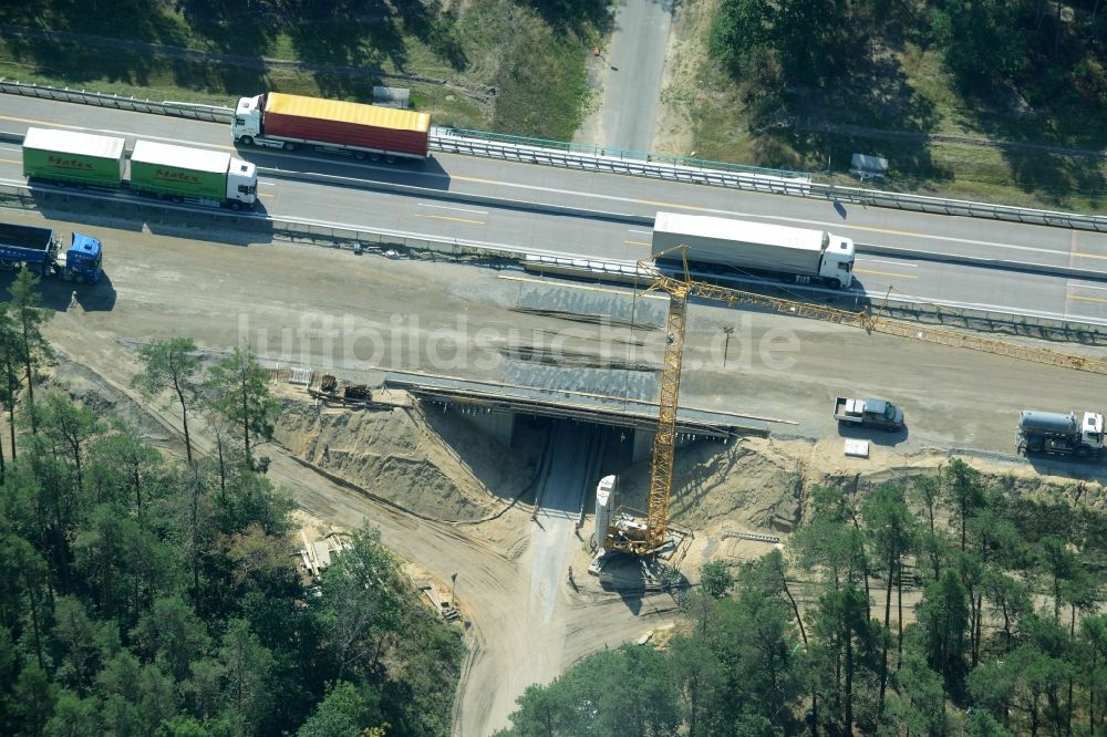 Luftaufnahme Spreenhagen - Baustelle BAB A12 E30 in Spreenhagen im Bundesland Brandenburg