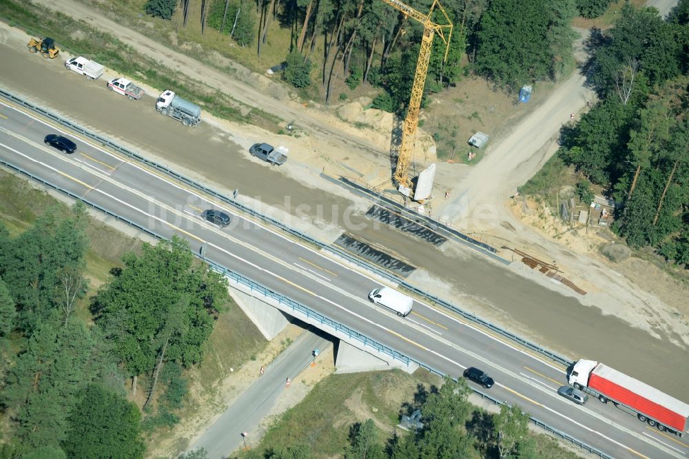 Luftaufnahme Spreenhagen - Baustelle BAB A12 E30 in Spreenhagen im Bundesland Brandenburg