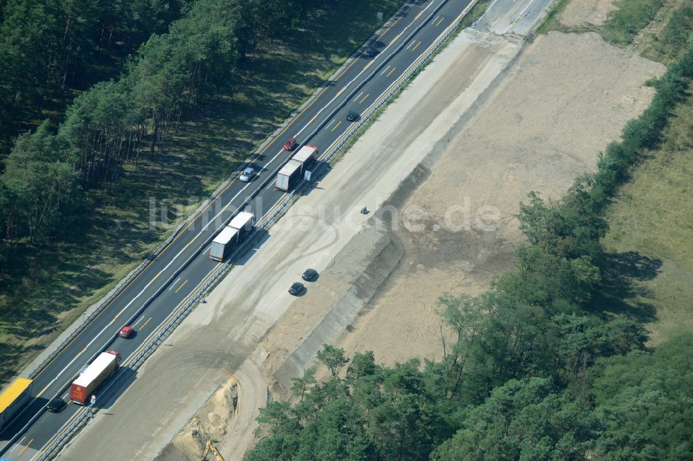 Luftbild Spreenhagen - Baustelle BAB A12 E30 in Spreenhagen im Bundesland Brandenburg