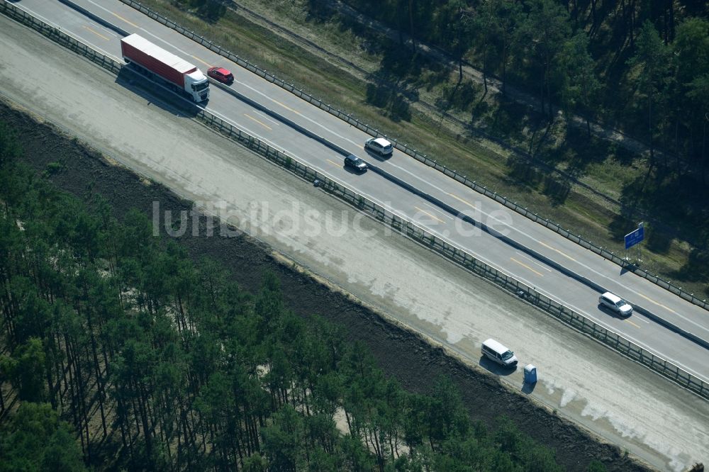 Luftaufnahme Spreenhagen - Baustelle BAB A12 E30 in Spreenhagen im Bundesland Brandenburg