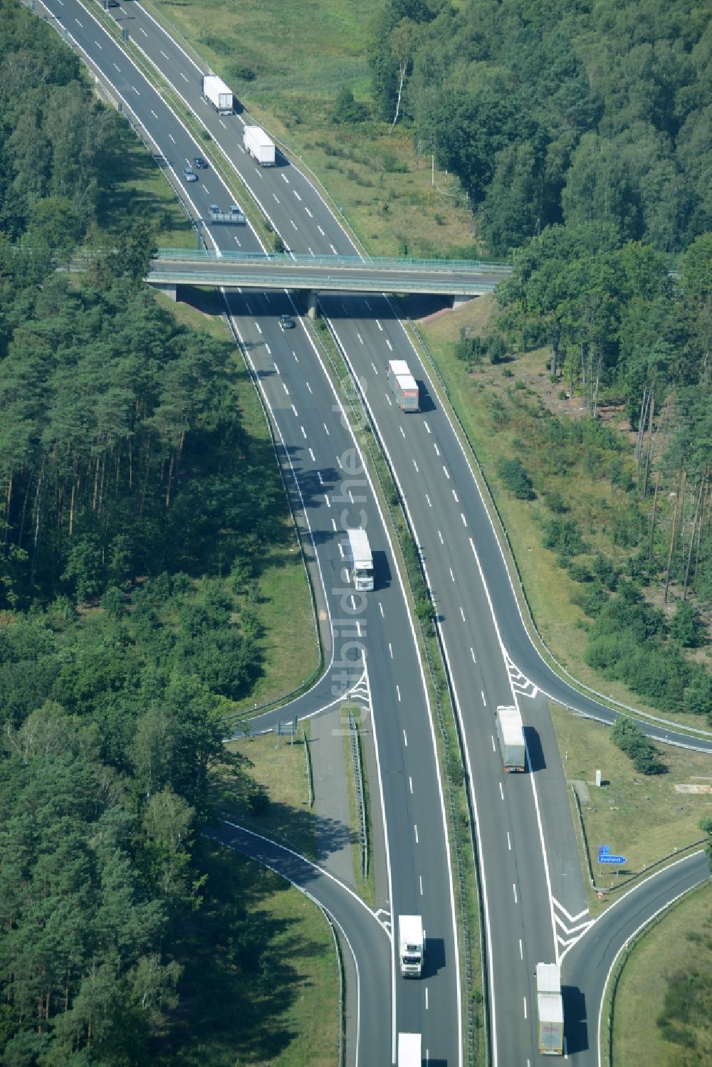 Luftaufnahme Spreenhagen - Baustelle BAB A12 E30 in Spreenhagen im Bundesland Brandenburg