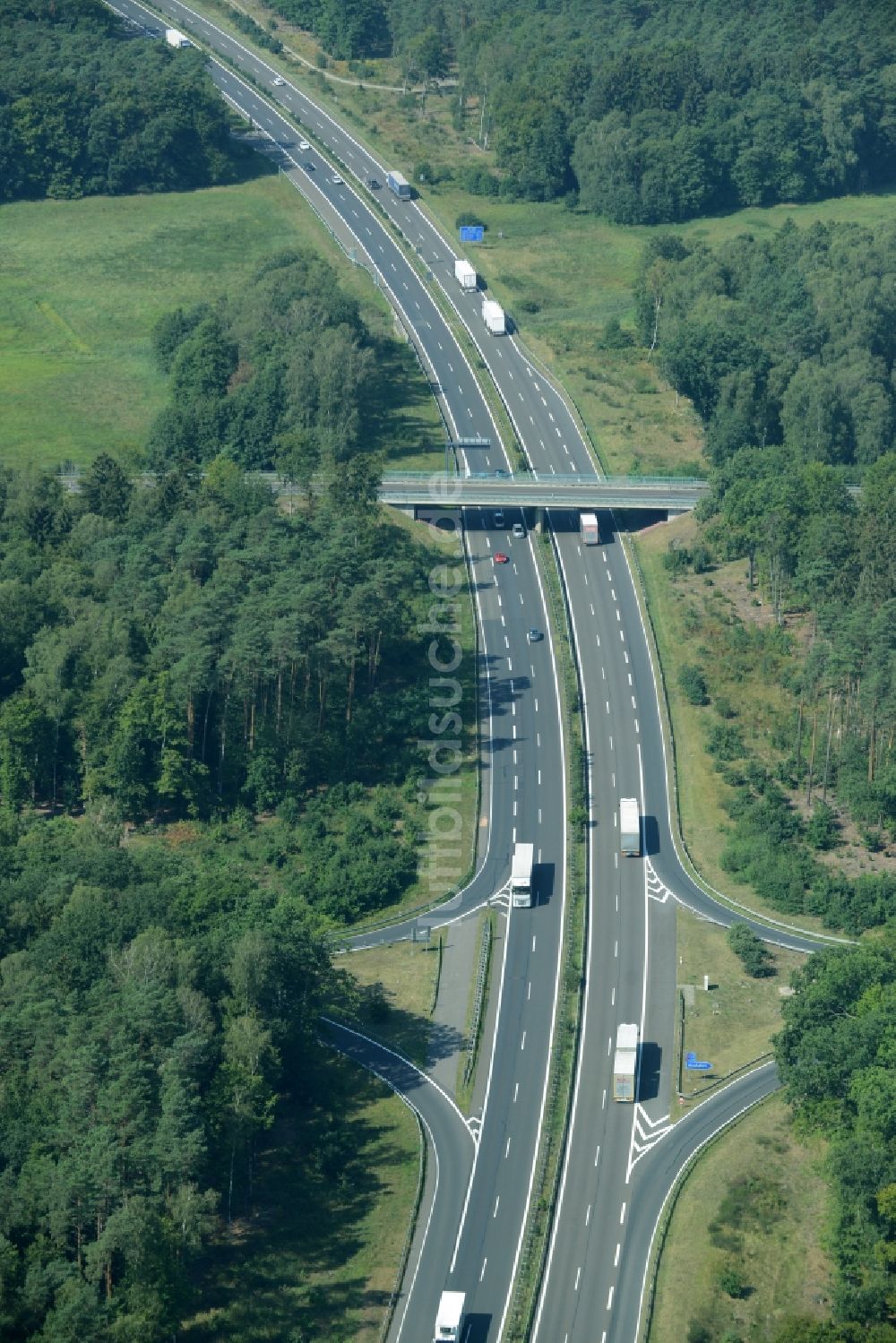 Spreenhagen von oben - Baustelle BAB A12 E30 in Spreenhagen im Bundesland Brandenburg