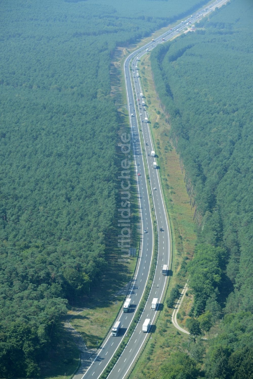 Luftaufnahme Spreenhagen - Baustelle BAB A12 E30 in Spreenhagen im Bundesland Brandenburg