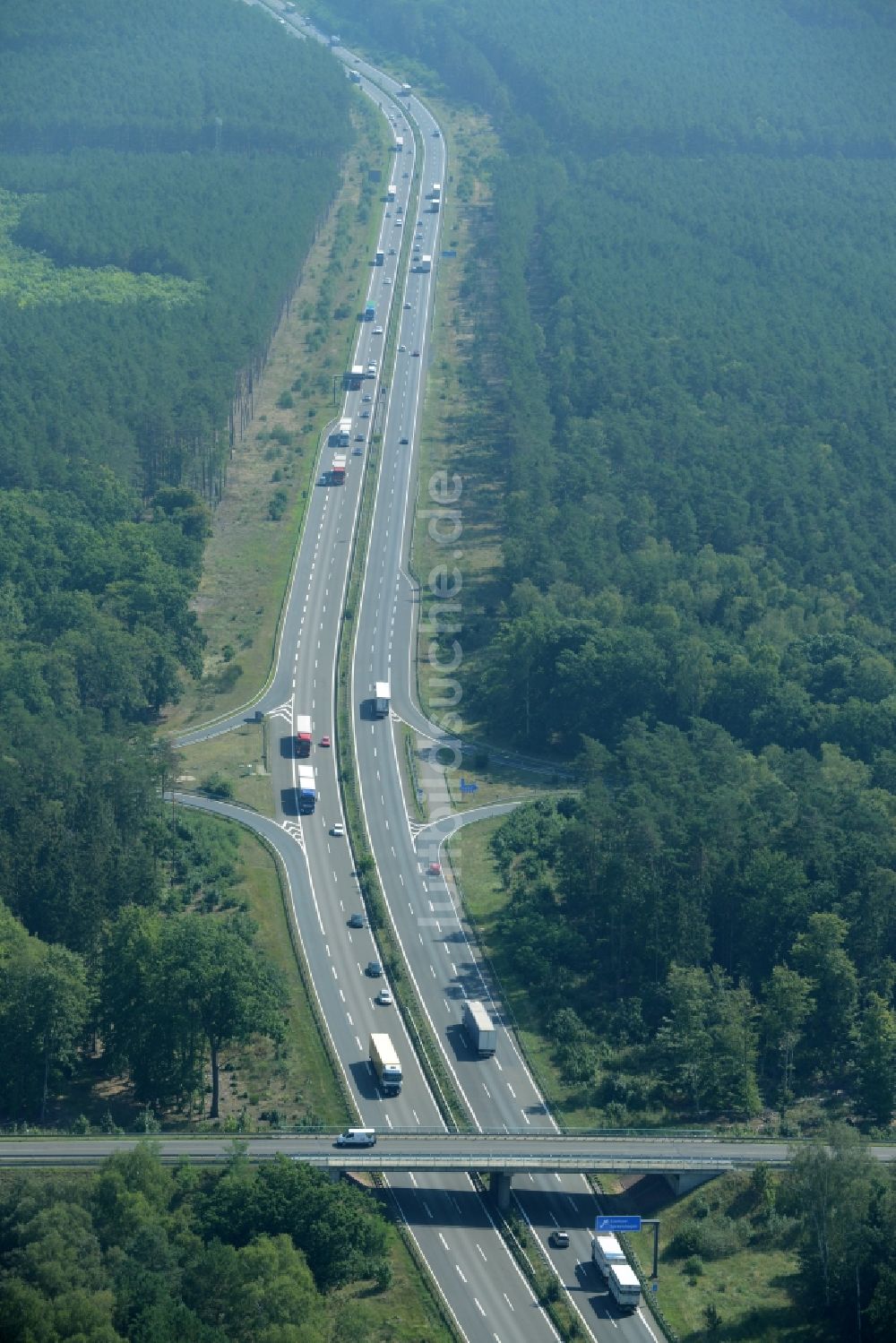 Spreenhagen aus der Vogelperspektive: Baustelle BAB A12 E30 in Spreenhagen im Bundesland Brandenburg