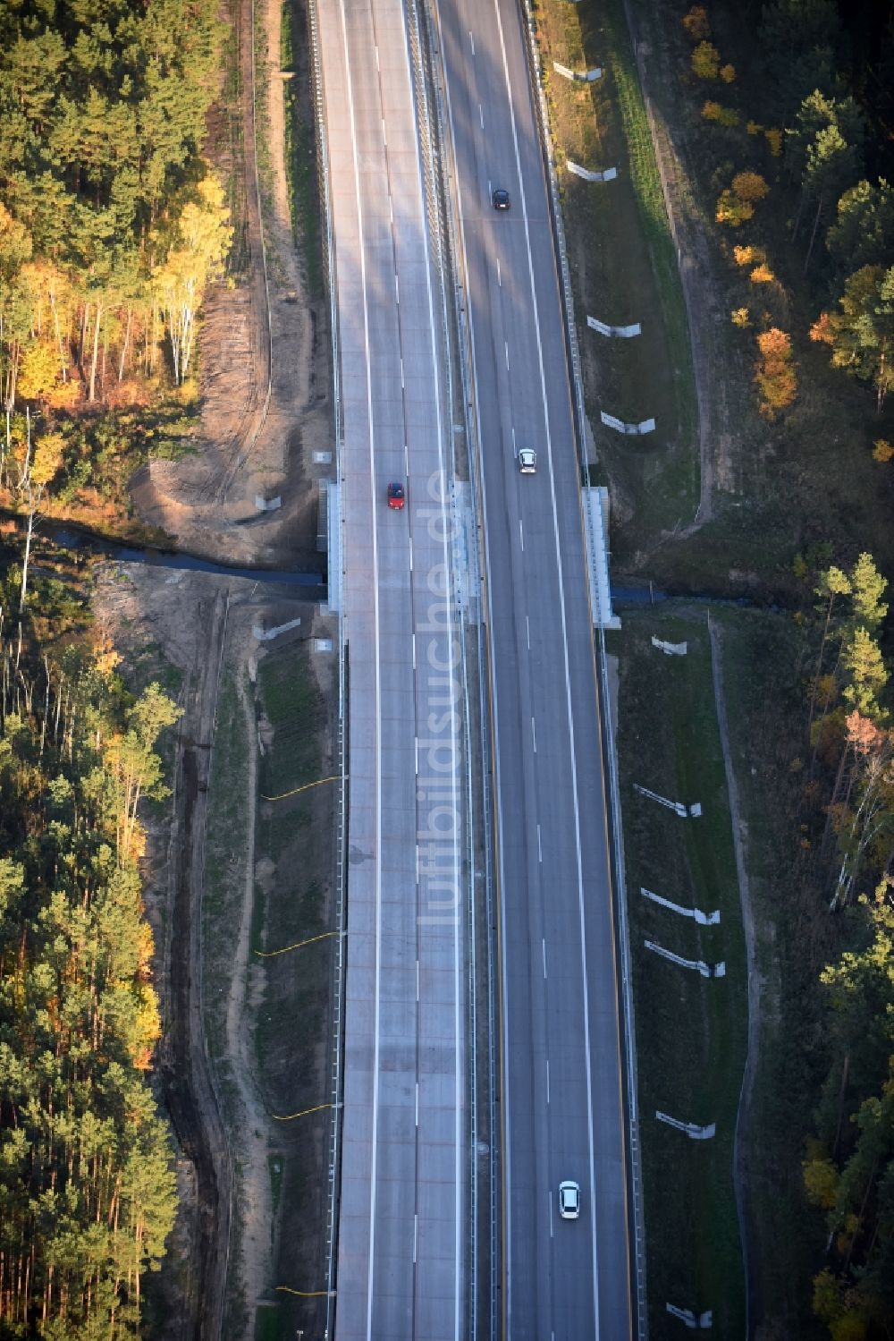 Luftaufnahme Spreenhagen - Baustelle BAB A12 E30 in Spreenhagen im Bundesland Brandenburg