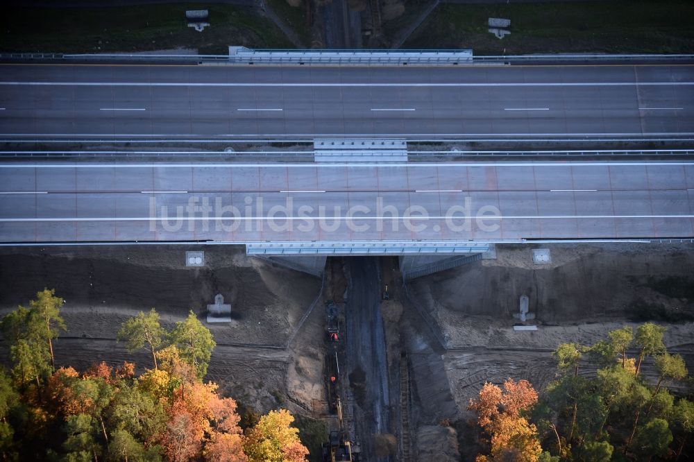 Luftbild Spreenhagen - Baustelle BAB A12 E30 in Spreenhagen im Bundesland Brandenburg