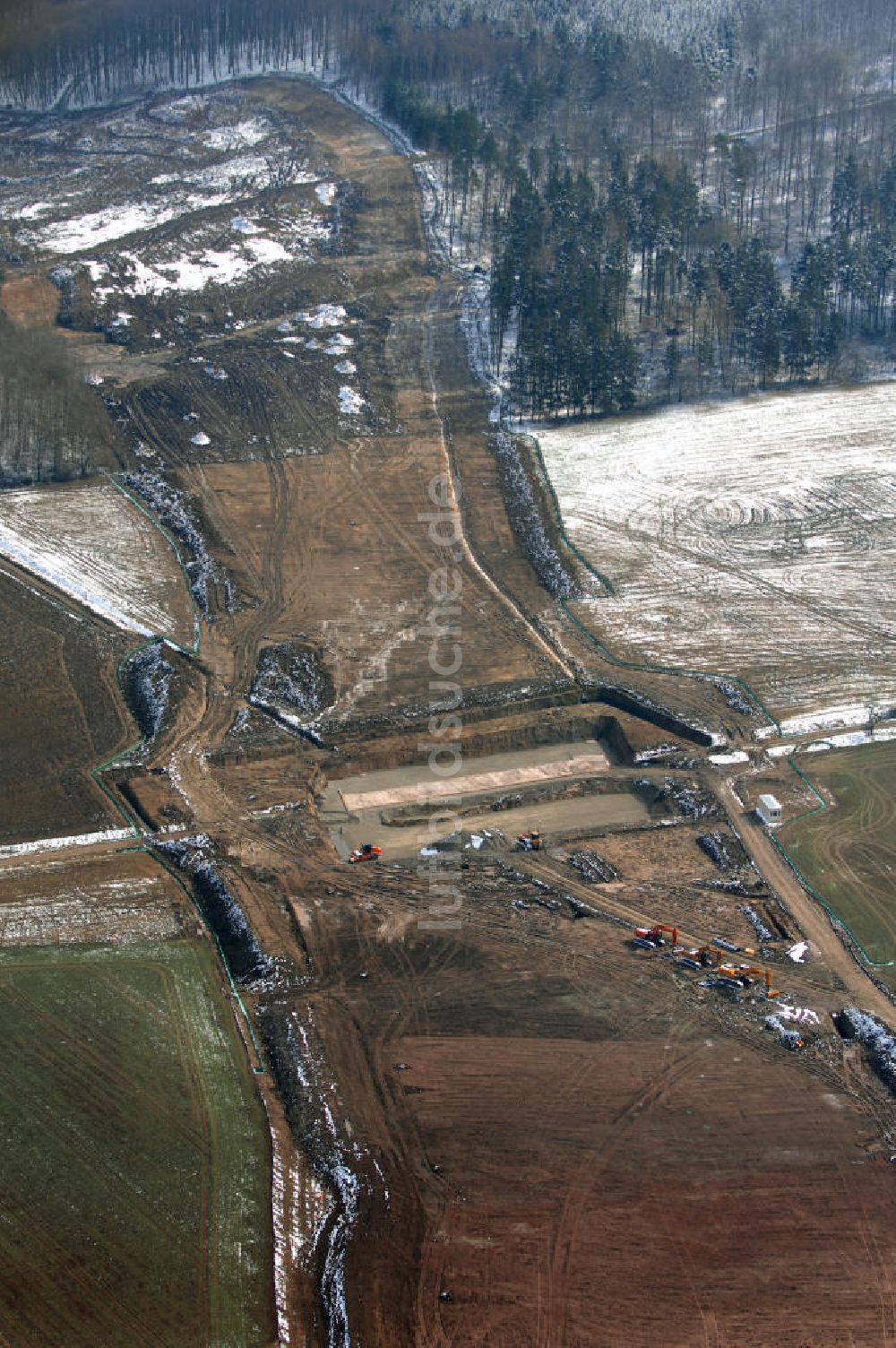 Luftbild Eisenach - Baustelle der BAB A 4 - Umfahrung Hörselberge in Thüringen bei Eisenach