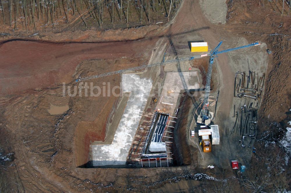 Luftbild Eisenach - Baustelle der BAB A 4 - Umfahrung Hörselberge in Thüringen bei Eisenach