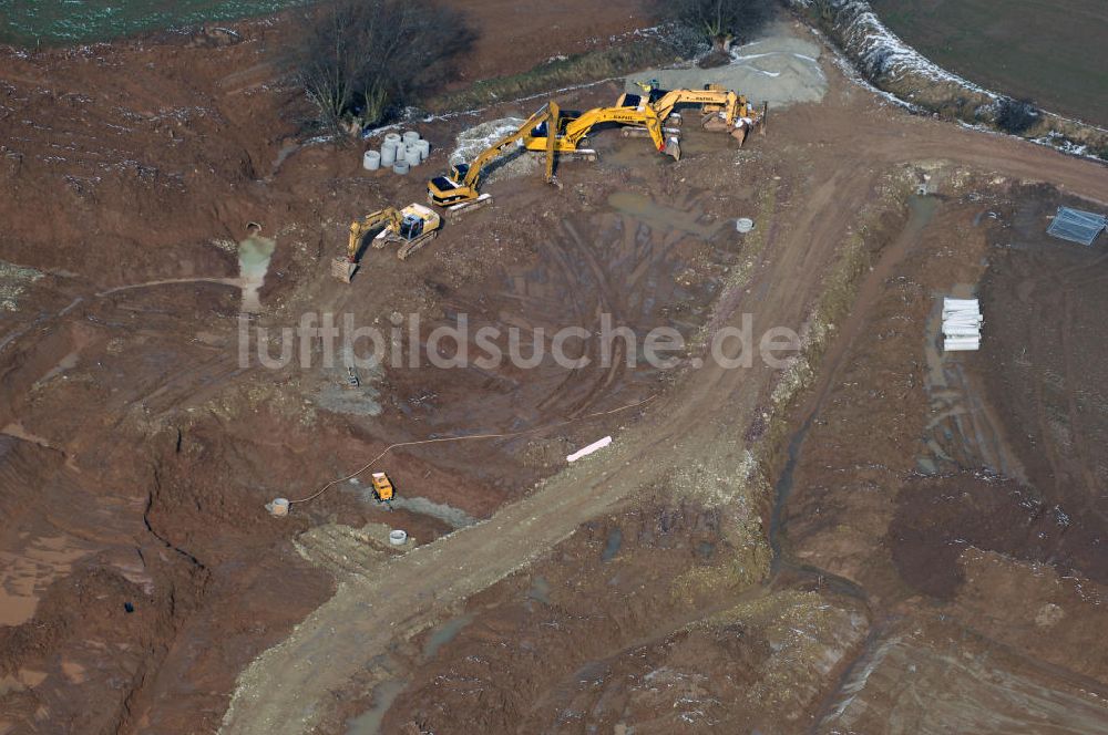 Luftbild Eisenach - Baustelle der BAB A 4 - Umfahrung Hörselberge in Thüringen bei Eisenach