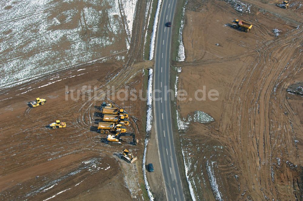 Luftaufnahme Eisenach - Baustelle der BAB A 4 - Umfahrung Hörselberge in Thüringen bei Eisenach