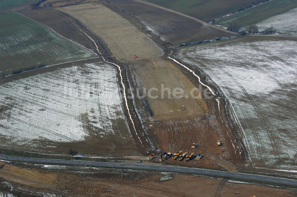 Luftbild Eisenach - Baustelle der BAB A 4 - Umfahrung Hörselberge in Thüringen bei Eisenach