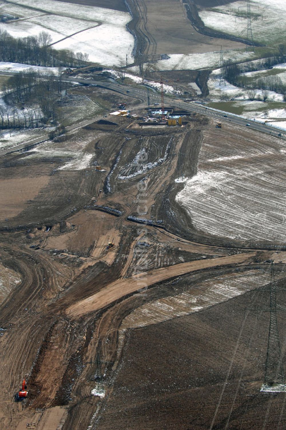 Luftbild Eisenach - Baustelle der BAB A 4 - Umfahrung Hörselberge in Thüringen bei Eisenach