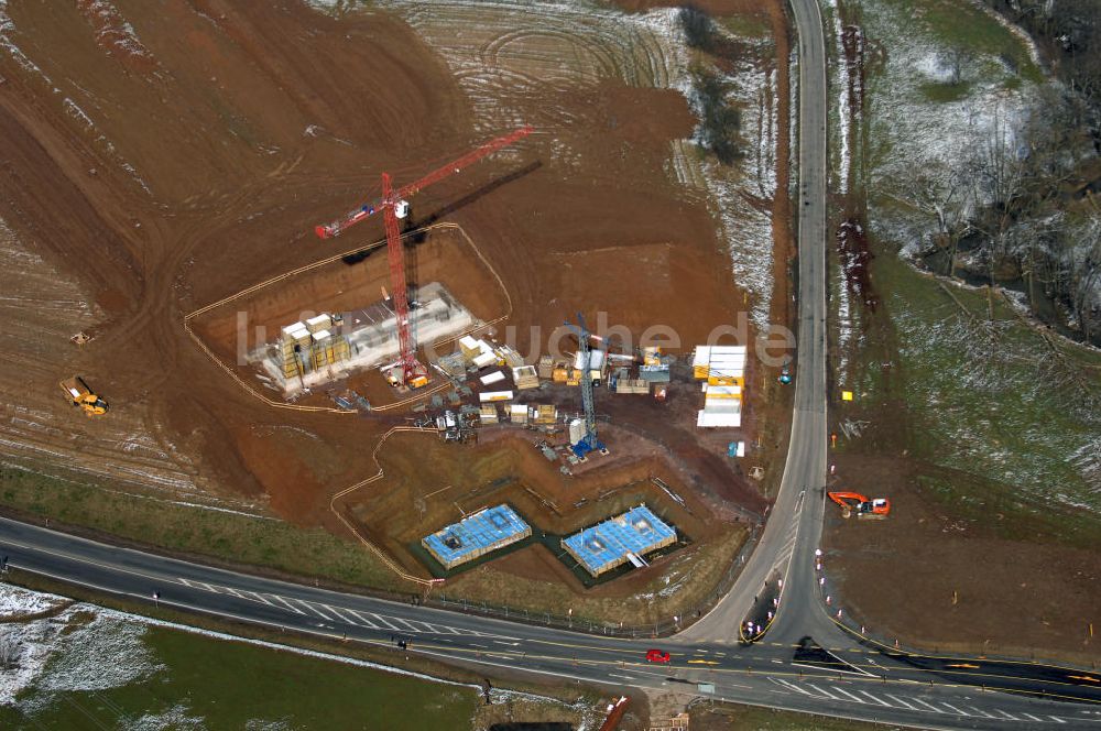 Luftbild Eisenach - Baustelle der BAB A 4 - Umfahrung Hörselberge in Thüringen bei Eisenach