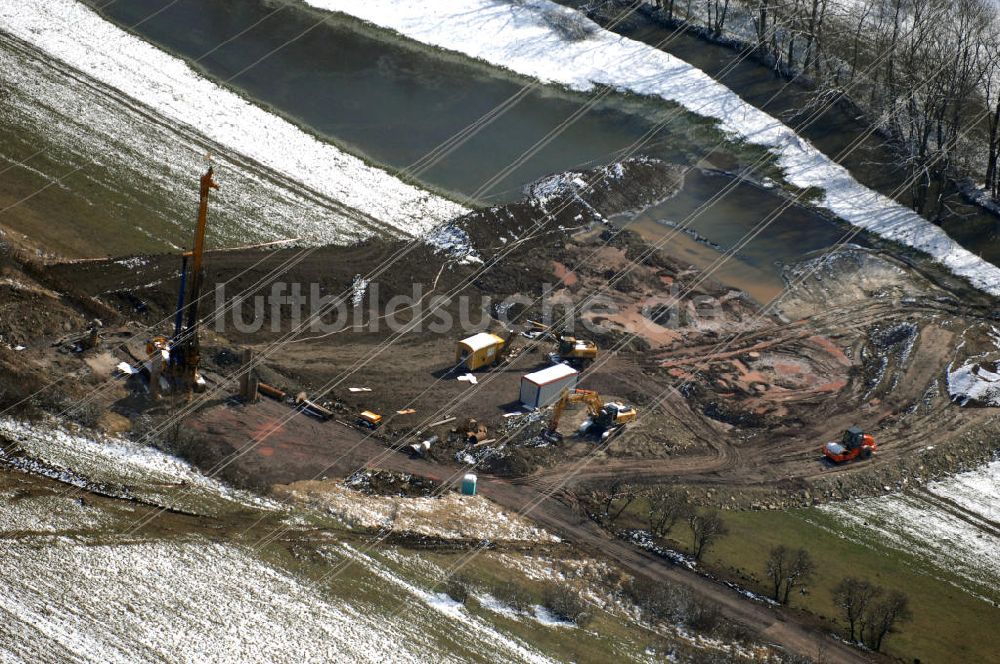 Luftbild Eisenach - Baustelle der BAB A 4 - Umfahrung Hörselberge in Thüringen bei Eisenach