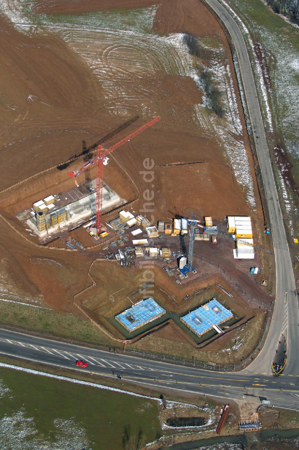 Luftaufnahme Eisenach - Baustelle der BAB A 4 - Umfahrung Hörselberge in Thüringen bei Eisenach