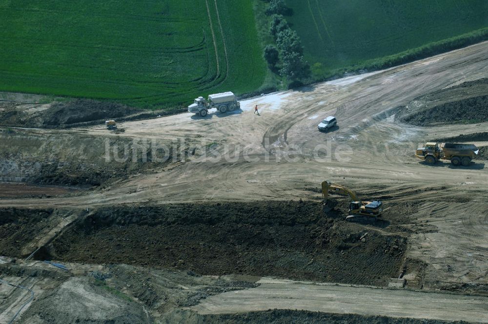 Eisenach - Kindel aus der Vogelperspektive: Baustelle der BAB A 4 - Umfahrung Hörselberge in Thüringen bei Eisenach