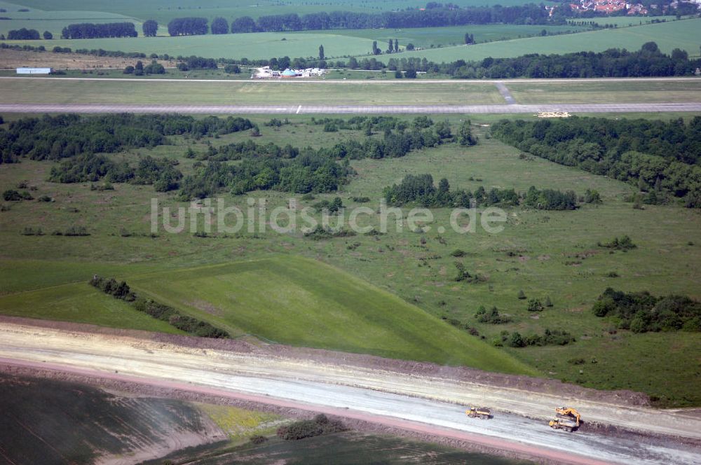 Luftbild Eisenach - Kindel - Baustelle der BAB A 4 - Umfahrung Hörselberge in Thüringen bei Eisenach