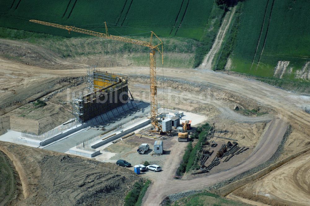 Eisenach - Kindel von oben - Baustelle der BAB A 4 - Umfahrung Hörselberge in Thüringen bei Eisenach