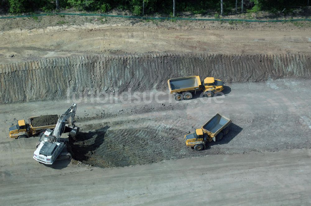 Luftbild Eisenach - Kindel - Baustelle der BAB A 4 - Umfahrung Hörselberge in Thüringen bei Eisenach