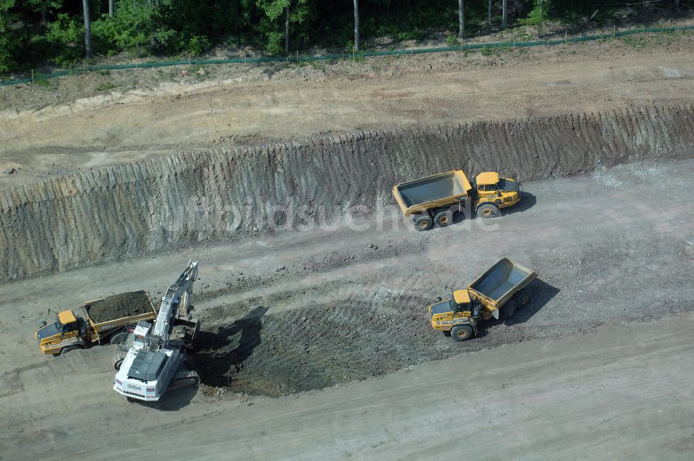 Luftaufnahme Eisenach - Kindel - Baustelle der BAB A 4 - Umfahrung Hörselberge in Thüringen bei Eisenach