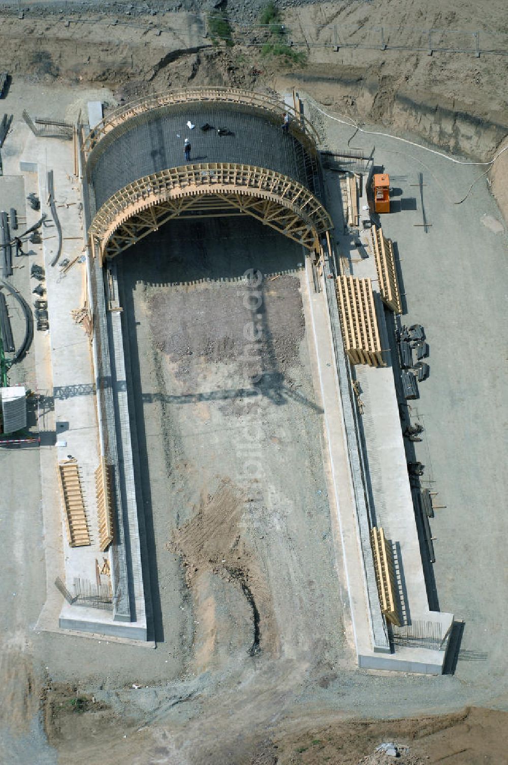 Luftbild Eisenach - Kindel - Baustelle der BAB A 4 - Umfahrung Hörselberge in Thüringen bei Eisenach