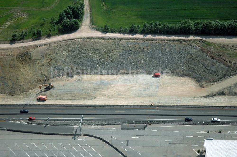 Eisenach - Kindel aus der Vogelperspektive: Baustelle der BAB A 4 - Umfahrung Hörselberge in Thüringen bei Eisenach