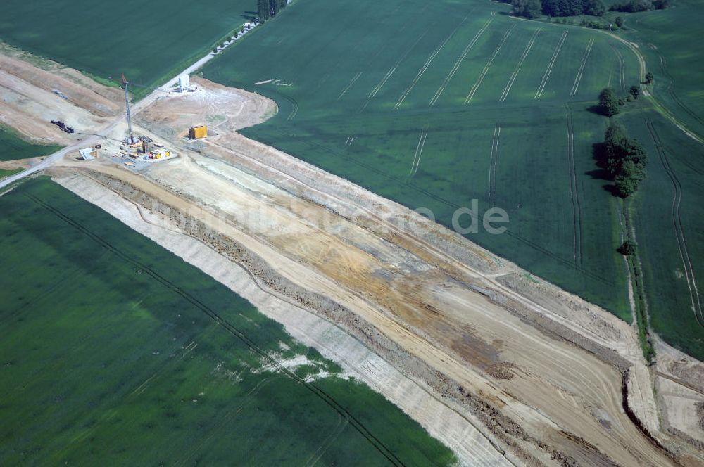 Eisenach - Kindel von oben - Baustelle der BAB A 4 - Umfahrung Hörselberge in Thüringen bei Eisenach