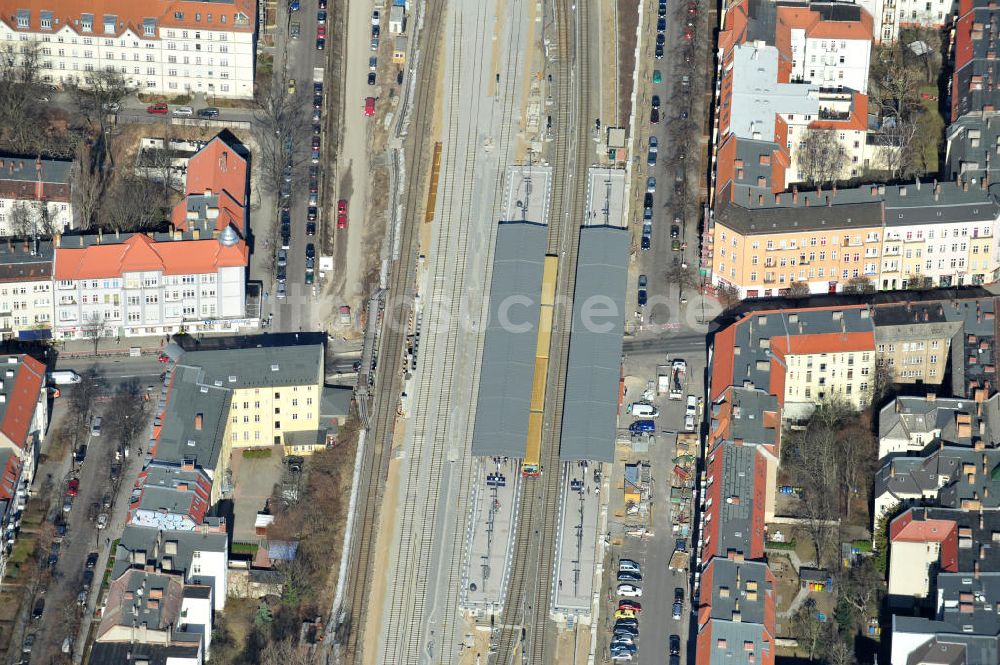 Luftaufnahme Berlin - Baumschulenweg - Baustelle S-Bahn Berlin-Baumschulenweg