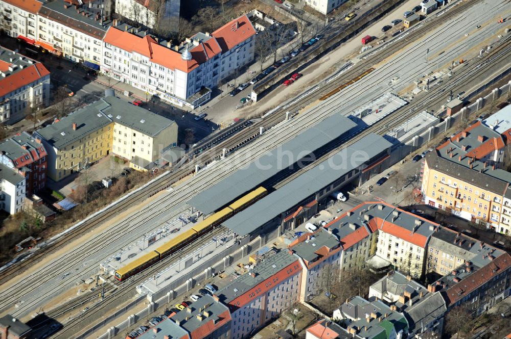 Berlin - Baumschulenweg von oben - Baustelle S-Bahn Berlin-Baumschulenweg