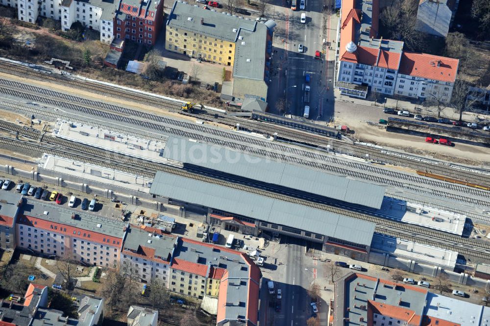 Luftbild Berlin - Baumschulenweg - Baustelle S-Bahn Berlin-Baumschulenweg