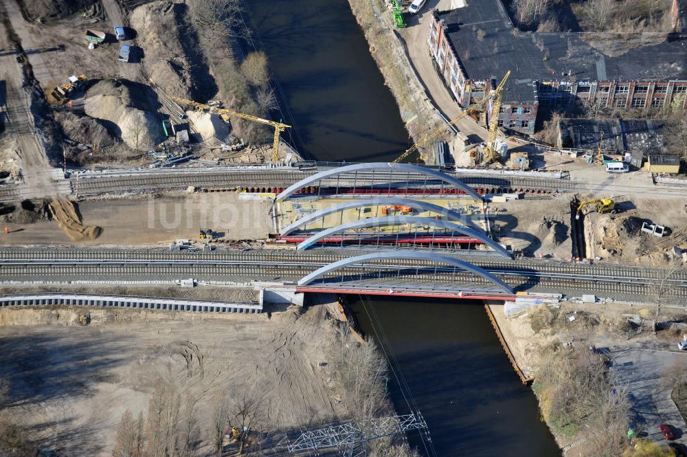 Luftaufnahme Berlin-Baumschulenweg - Baustelle S-Bahn Berlin-Baumschulenweg