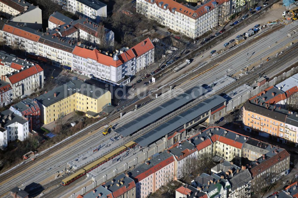 Luftaufnahme Berlin-Baumschulenweg - Baustelle S-Bahn Berlin-Baumschulenweg