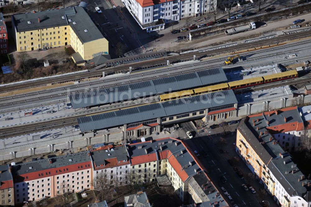 Luftbild Berlin-Baumschulenweg - Baustelle S-Bahn Berlin-Baumschulenweg